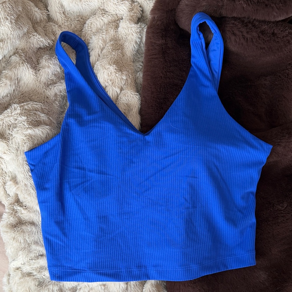 Athleta Vibrant Blue Ribbed Tank Top